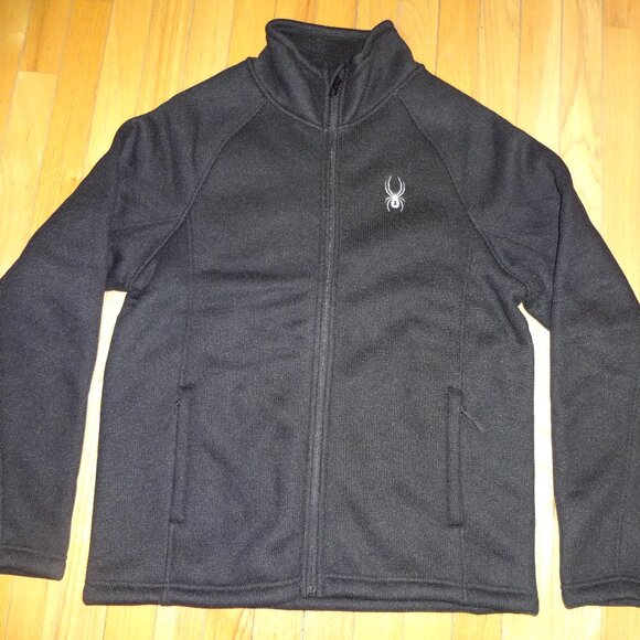 NWT Spyder Men's Core Sweater Heavy Weight Black Full Zip Jacket Size Medium - Picture 1 of 8